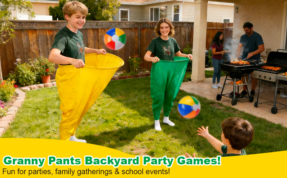21PCS Granny Pants Yard Toss Game Set, Hilarious Outdoor Throwing Game for Adults & Teens | Includes Large & Small Granny Pants, Inflatable Balls, Detachable Suspenders & Air Pumps, Ideal for Family Parties, Reunions & Camping