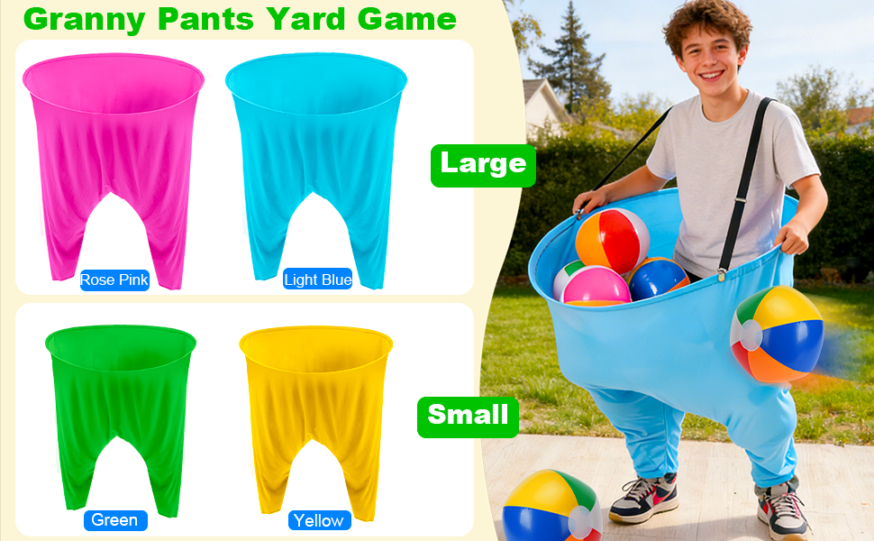 21PCS Granny Pants Yard Toss Game Set, Hilarious Outdoor Throwing Game for Adults & Teens | Includes Large & Small Granny Pants, Inflatable Balls, Detachable Suspenders & Air Pumps, Ideal for Family Parties, Reunions & Camping