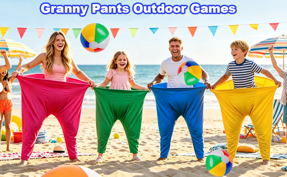 21PCS Granny Pants Yard Toss Game Set, Hilarious Outdoor Throwing Game for Adults & Teens | Includes Large & Small Granny Pants, Inflatable Balls, Detachable Suspenders & Air Pumps, Ideal for Family Parties, Reunions & Camping