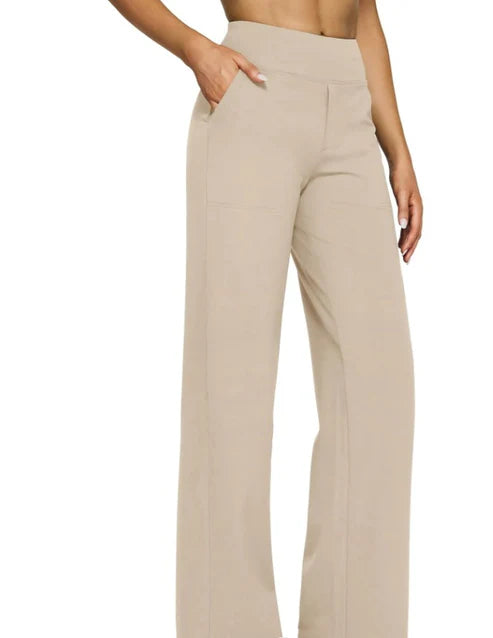 High-Waist Weite Hose — Office Fit，Butt-Lifting
